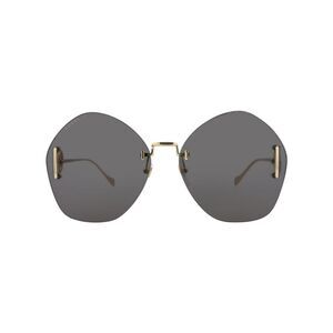 Gucci Round-Frame Metal Sunglasses Gold Womens